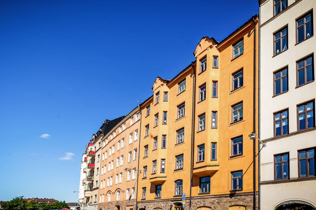 Fasadputsning bostadsrättsförening. Segeltorp Fruängen Huddinge